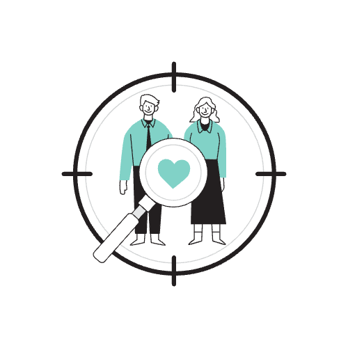 Un homme et une femme dans une cible