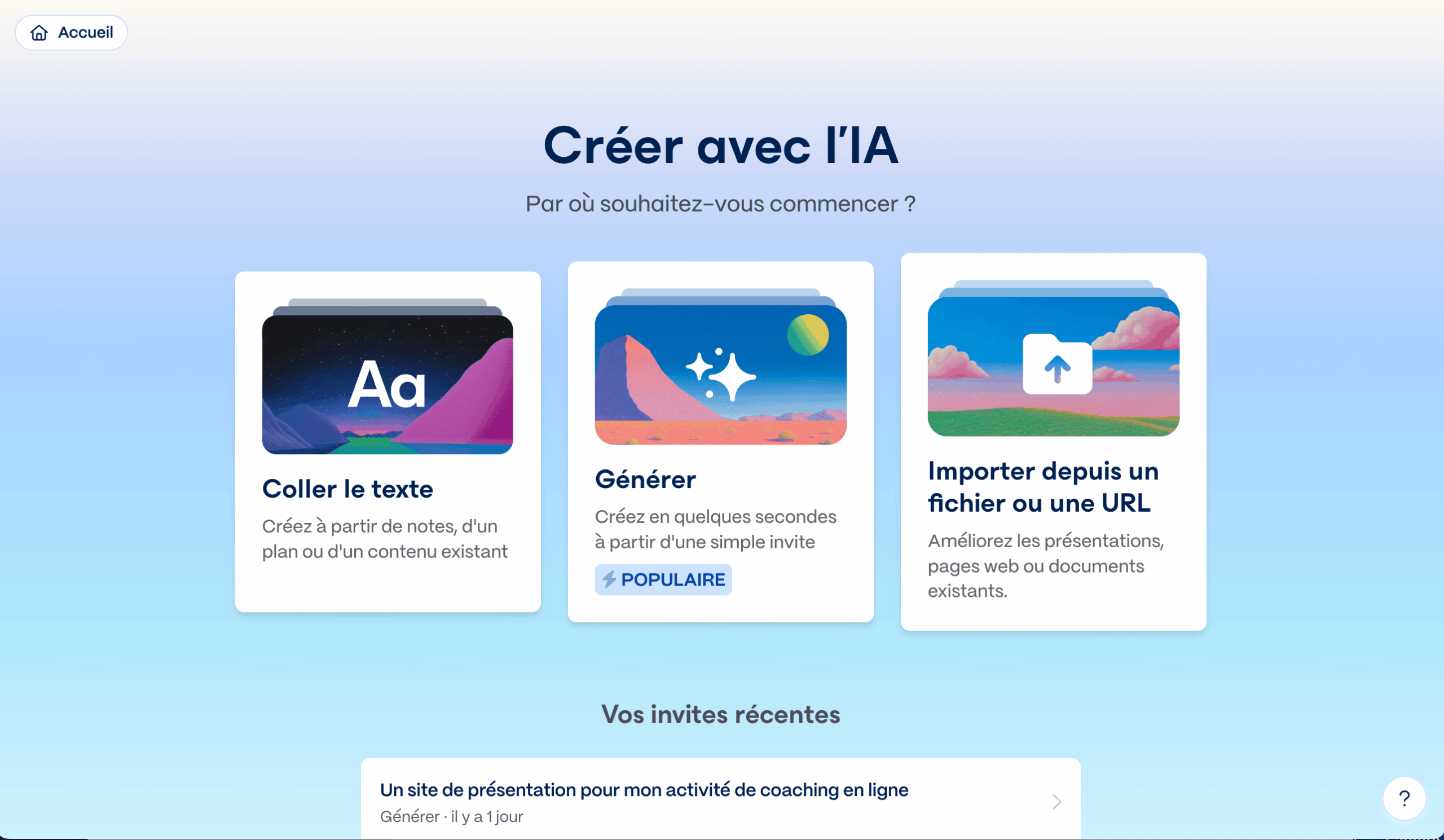 Assistant IA de création avec Gamma