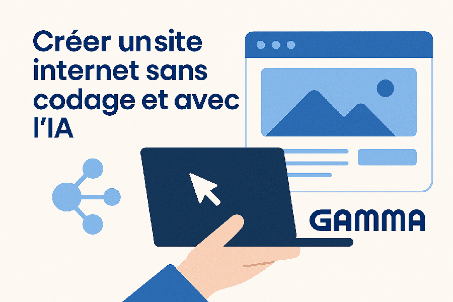 Header blog créer un site avec Gamma