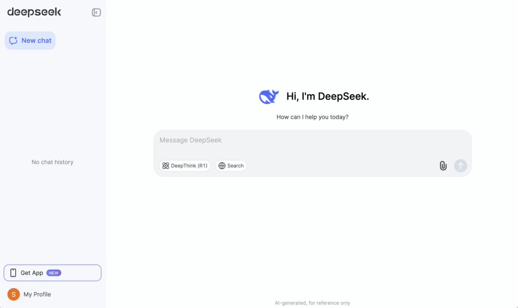 Interface de prompt de Deepseek